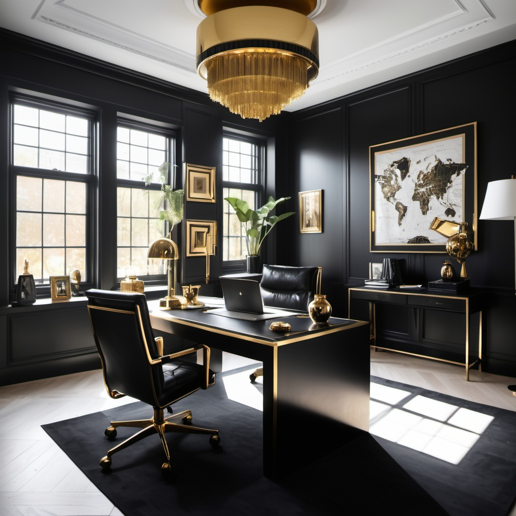 Dark executive office with gold accents — the operating standard Elevated builds toward